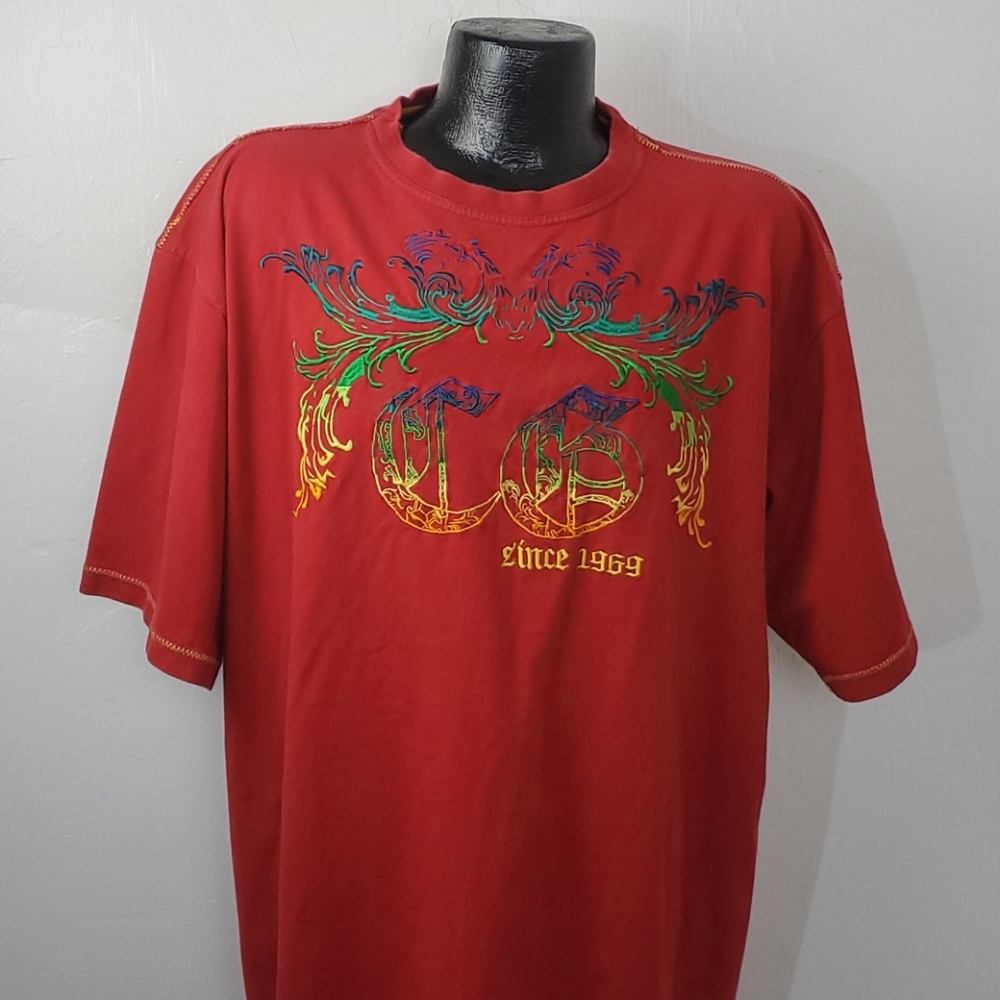 Googi red embroidered t-shirt men size XXXL